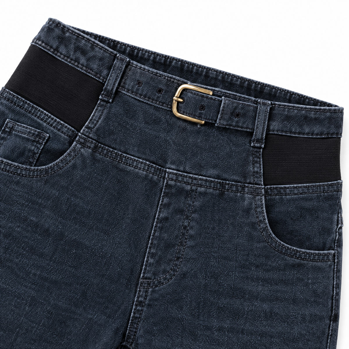 Calça Jeans Feminina Montaria Peluciada - Detalhe cós B1