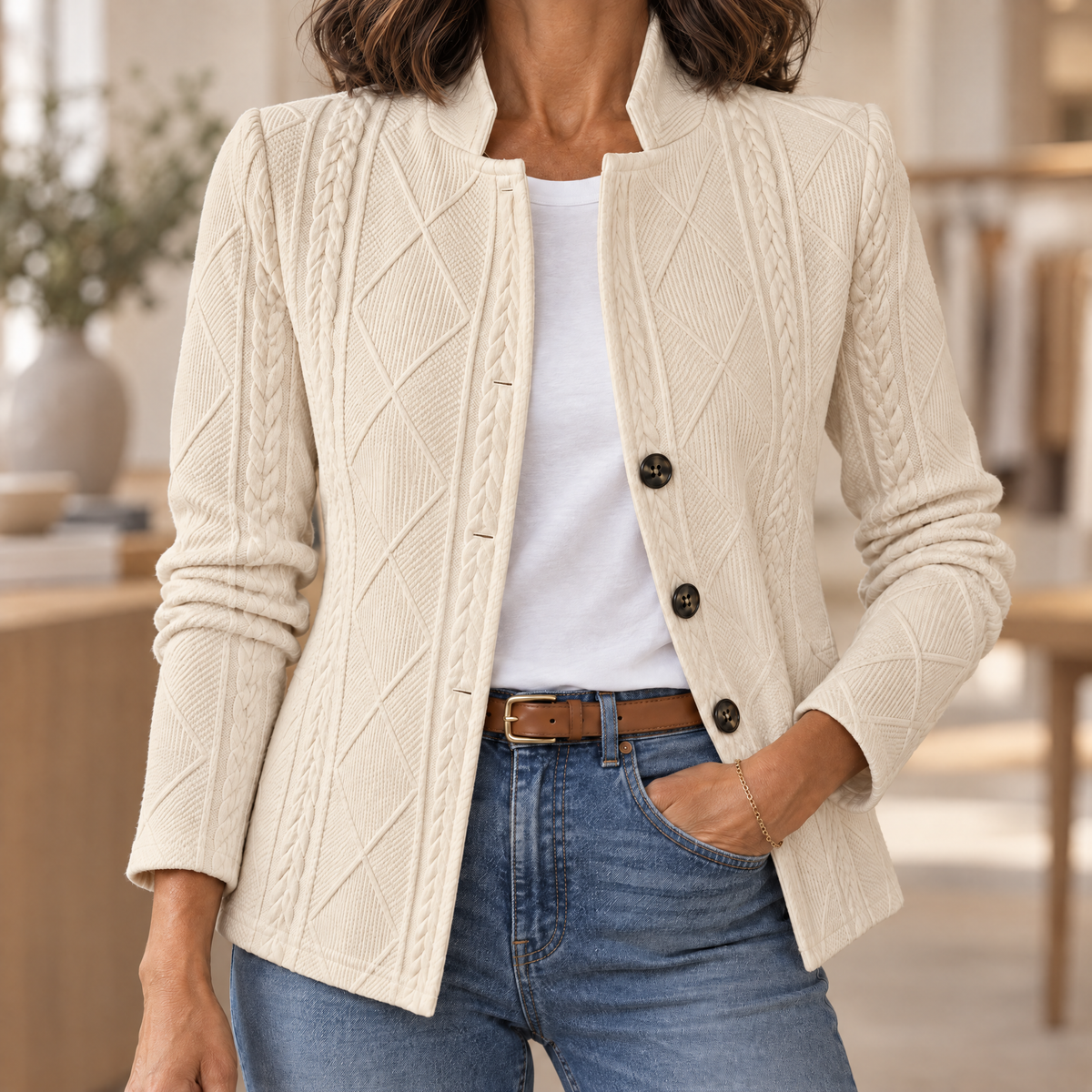 Wearbella Textured Knit Stand-Collar Blazer - color variant 5