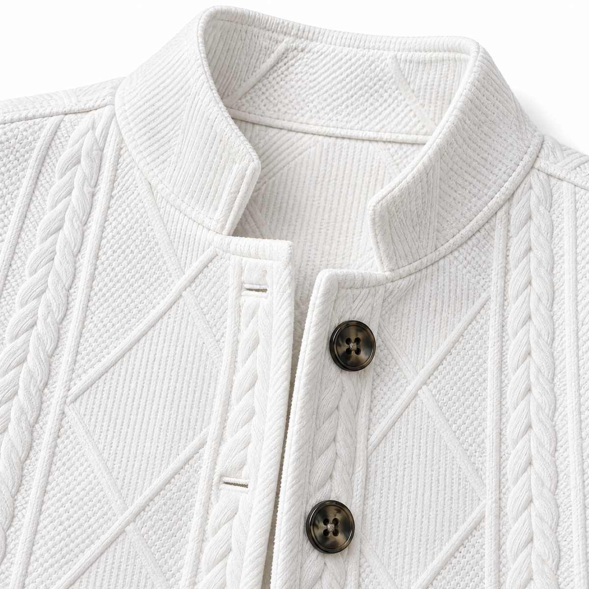 Wearbella Textured Knit Stand-Collar Blazer - collar construction detail