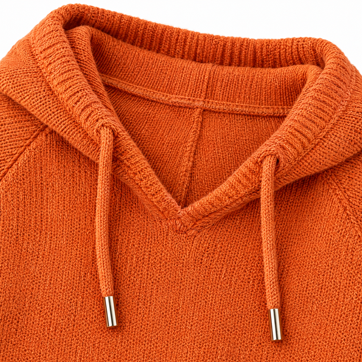 Hushwell Drawstring Hood Knit Pullover - Hood Closure Detail