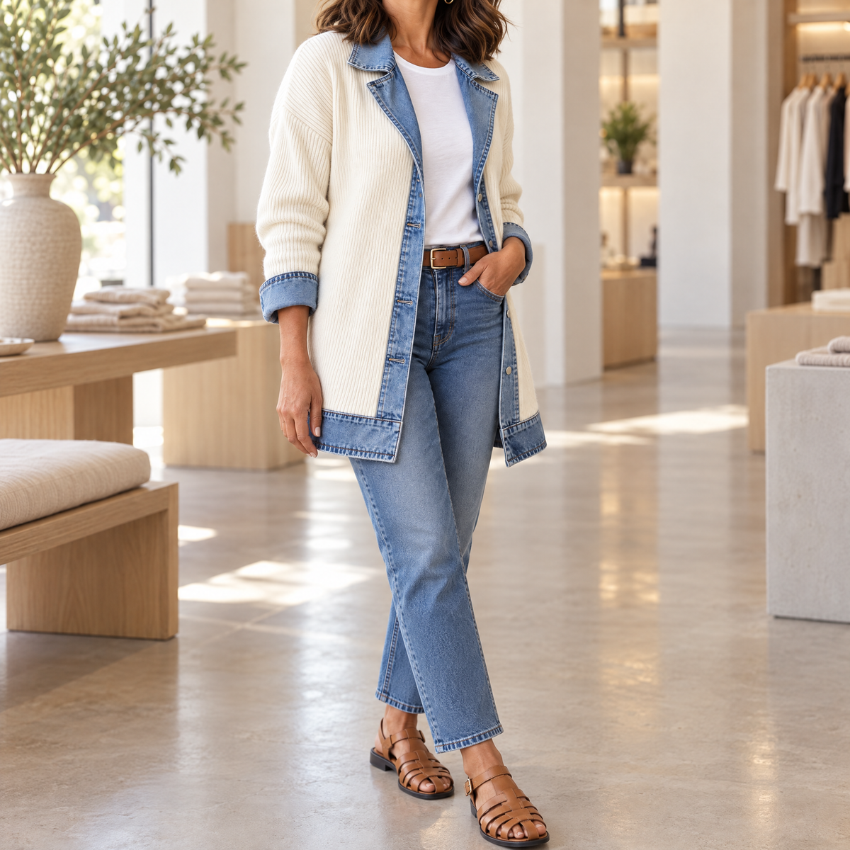 Ribova Ribbed Knit Coat Feature C5