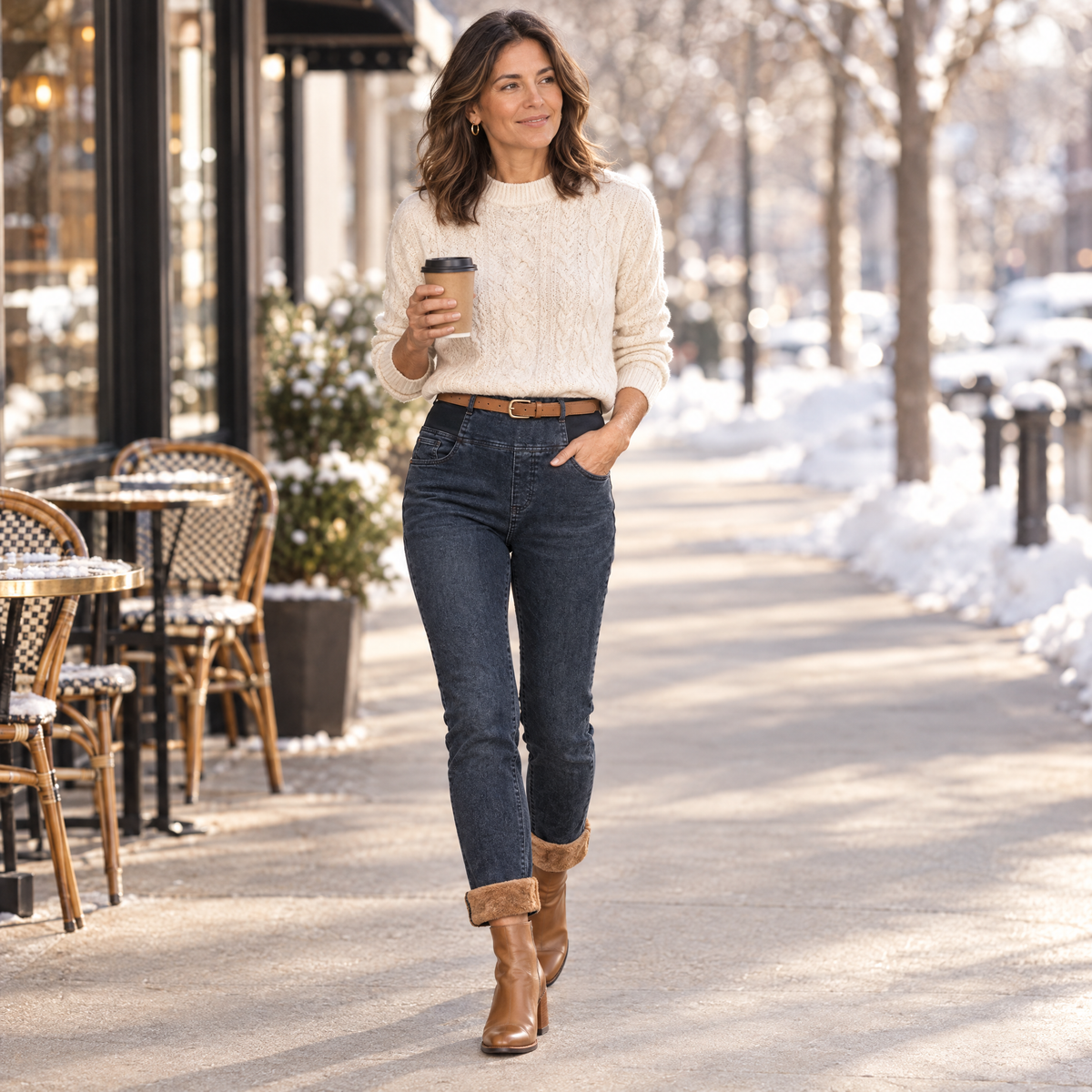 Calça Jeans Feminina Montaria Peluciada - Lifestyle café C1