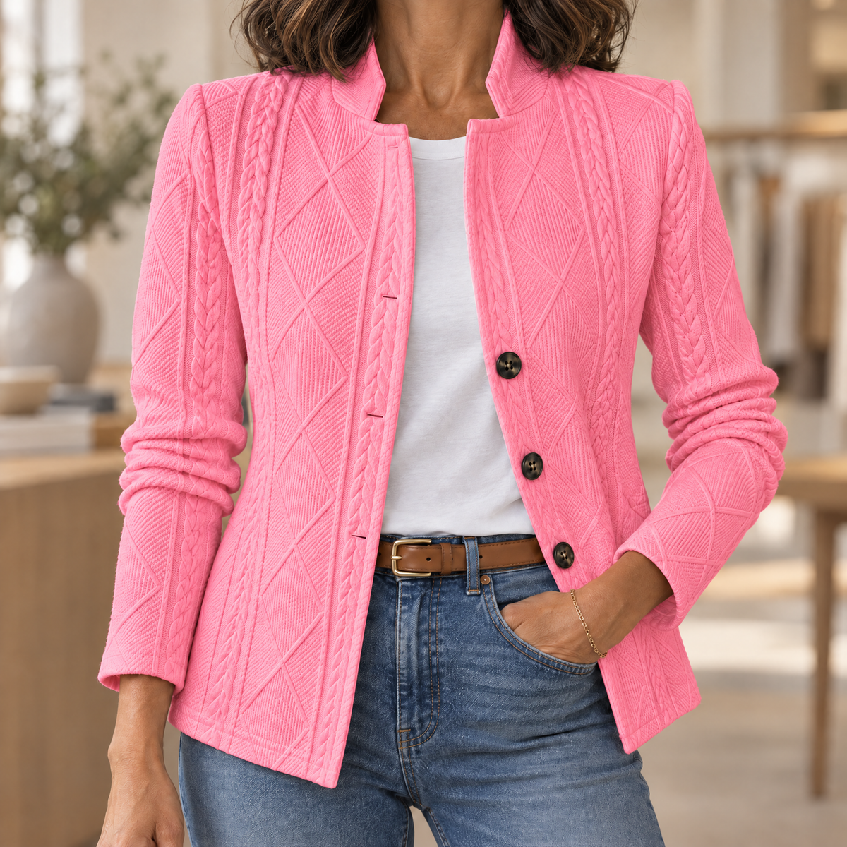 Wearbella Textured Knit Stand-Collar Blazer - color variant 2