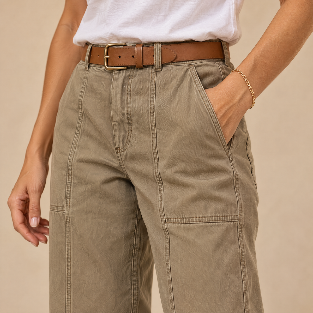 Marsona Tailored Utility Pants - Pocket Close-up