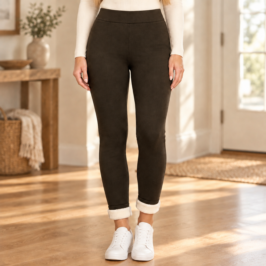 Legging Feminina Peluciada Marrom Escuro